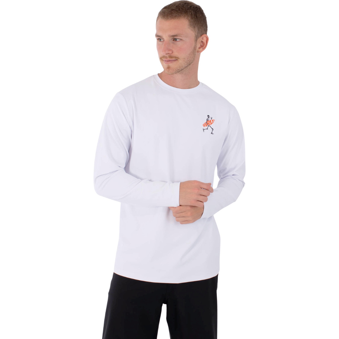 2026 Hurley Mens Regular Flamengue Long Sleeve Rash Vest MLEU00006 - White